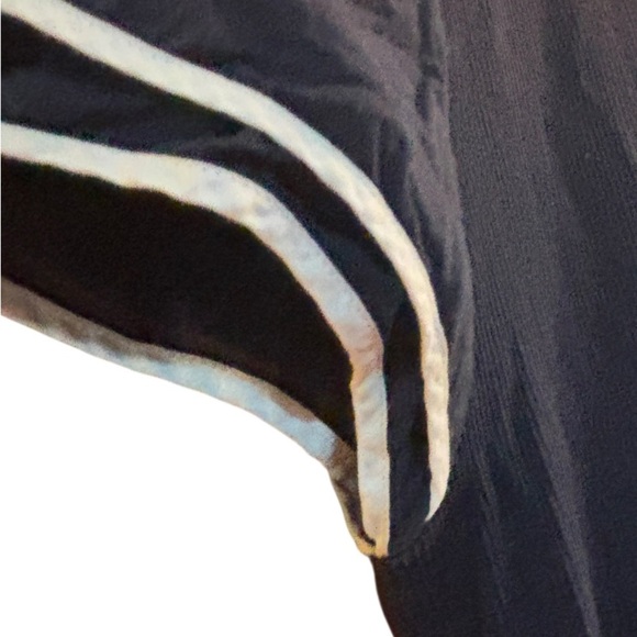 Ralph Lauren Vtg Ribbed Cap Ruffled Sleeve Navy Top Womens SZ M Casual Office - Picture 7 of 9